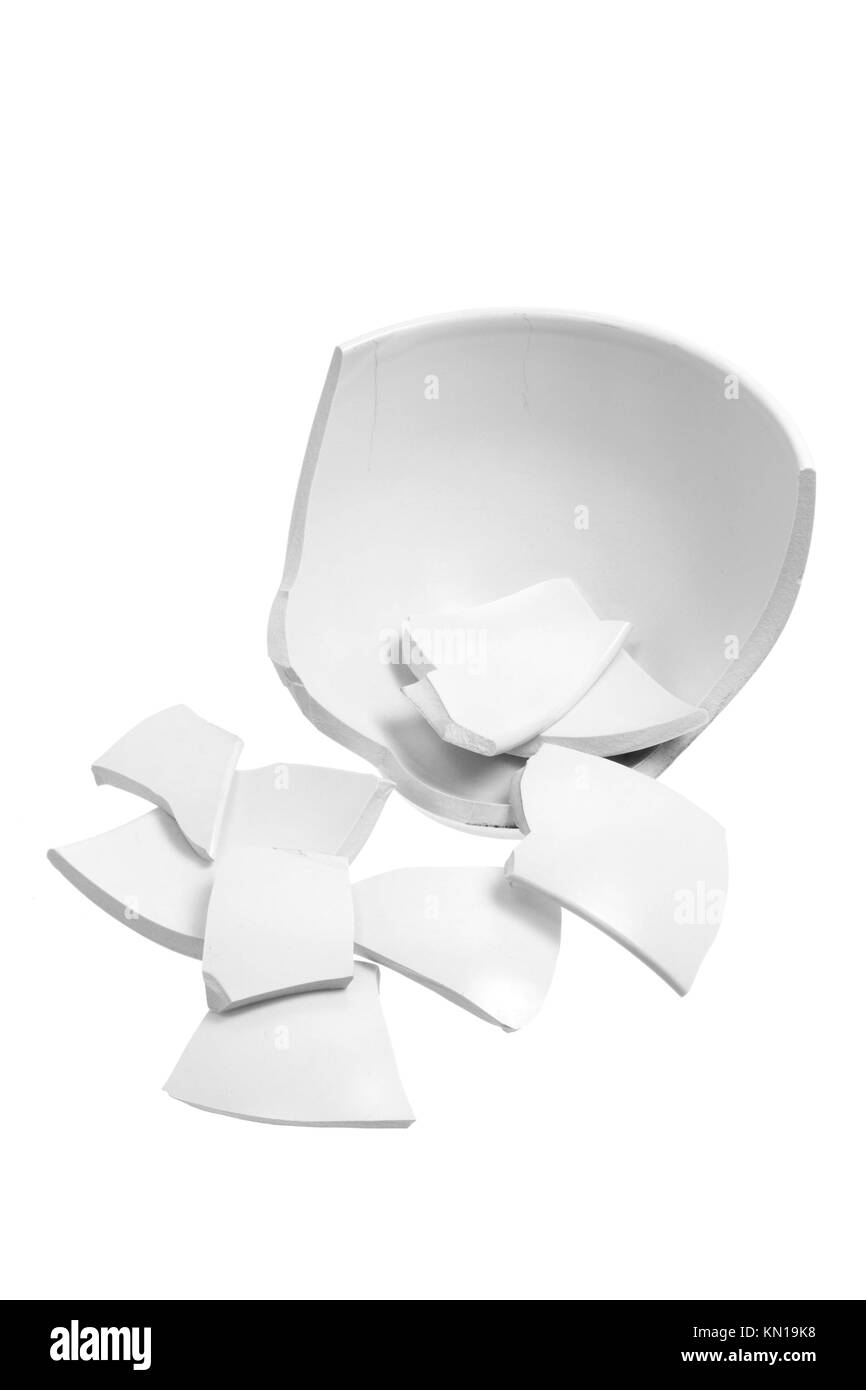 Broken Bowl on White Background Stock Photo Alamy