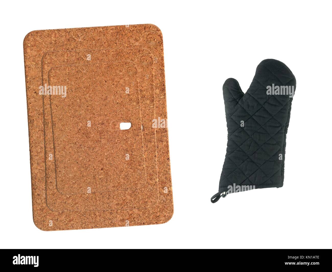 A cork board heat mats isolated against a white background Stock Photo Alamy
