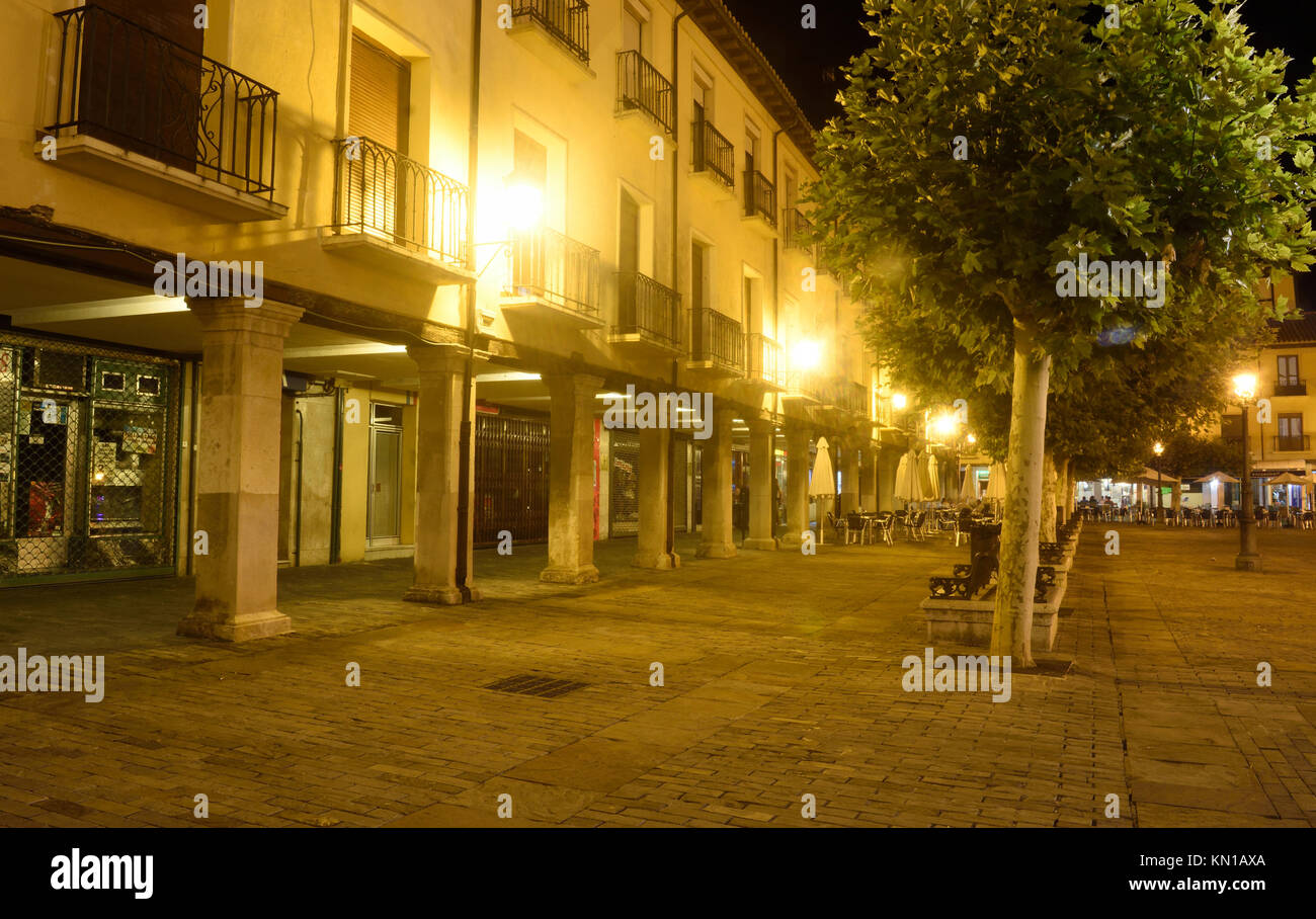 nightlife in the main square of Palencia, Castilla y Leon, Spain Stock Photo