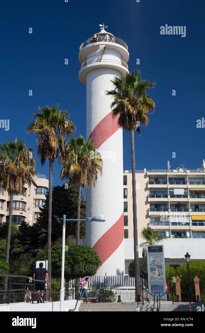 Marbella lighthouse, Av. Duque de Ahumada, Marbella, Spain Stock Photo