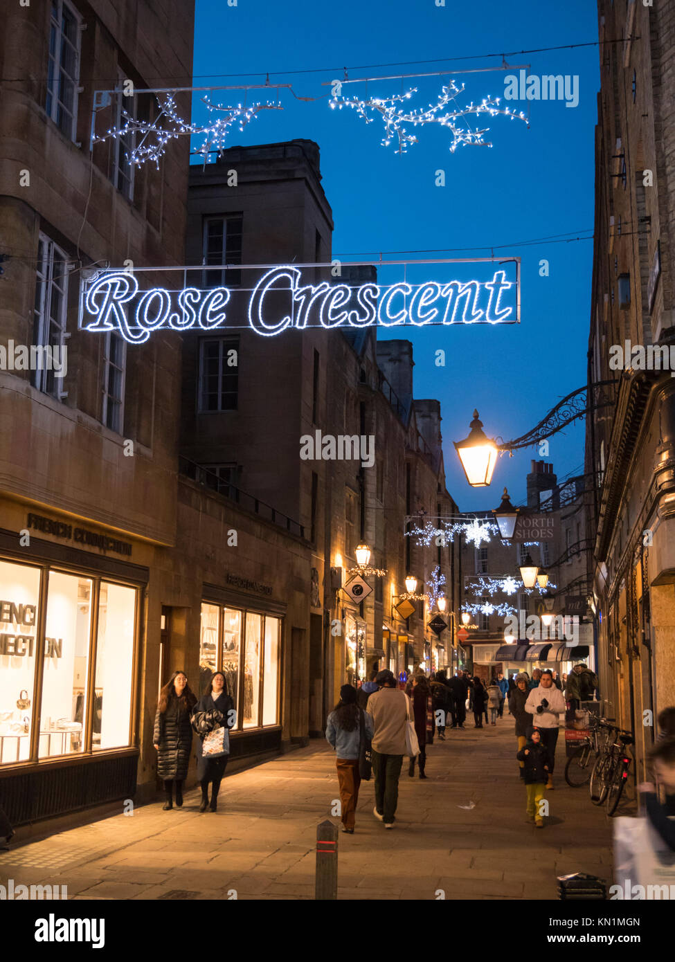 Cambridge UK 9th December 2017. The city centre streets of Cambridge