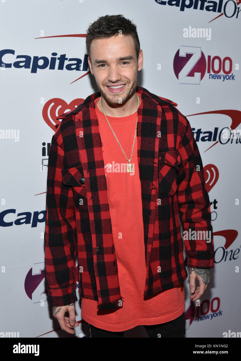 Liam Payne attends the Z100's Jingle Ball 2017 press room on December 8, 2017 in New York City. Stock Photo