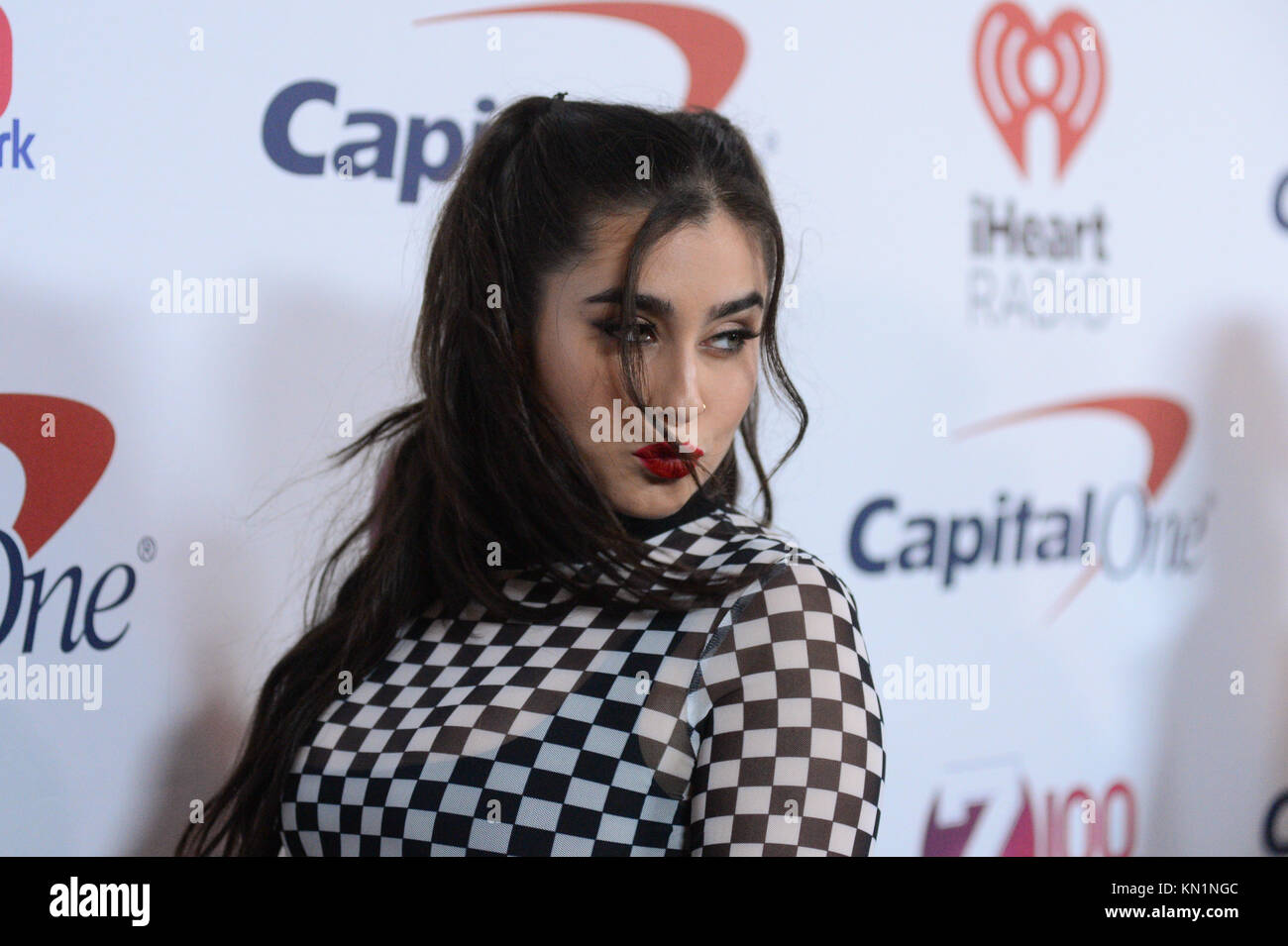 Lauren Jauregui attends the Z100's Jingle Ball 2017 press room on