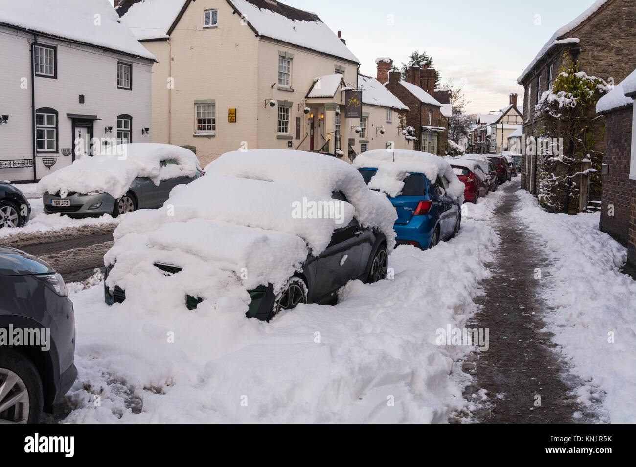 Much Wenlock, UK. 9th December, 2017. Amber weather warning in place as