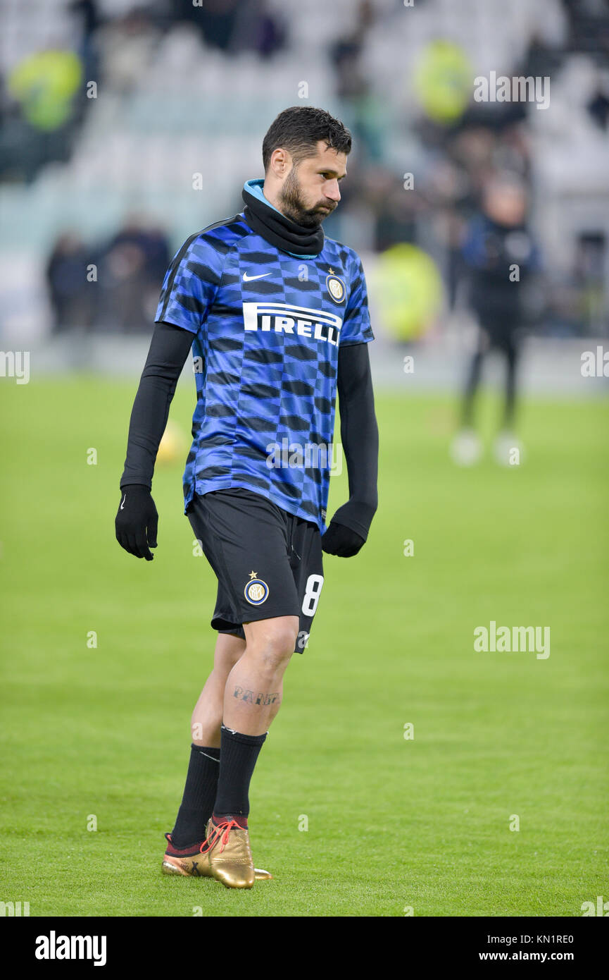 Turin, Italy . 09th Dec, 2017. Antonio Candreva (FC Internazionale) during the Serie A football match between Juventus FC and FC Internazionale Milano at Allianz Stadium on 09 december, 2017 in Turin, Italy. Credit: Antonio Polia/Alamy Live News Stock Photo
