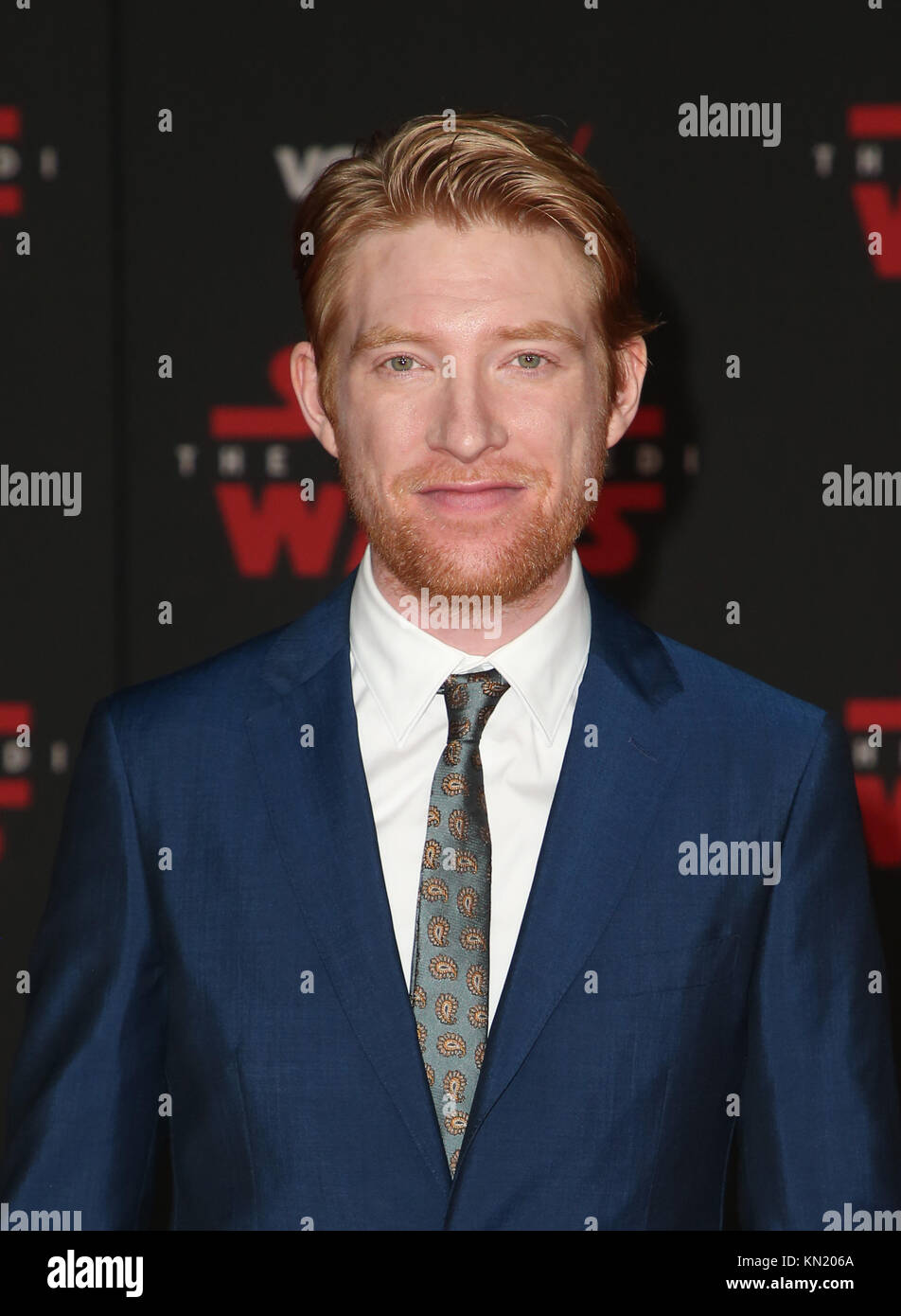 LOS ANGELES, CA - DECEMBER 9:Domhnall Gleeson, at Premiere Of Disney Pictures And Lucasfilm's 'Star Wars: The Last Jedi' at Shrine Auditorium in Los Angeles, California on December 9, 2017. Credit: Faye Sadou/MediaPunch Stock Photo