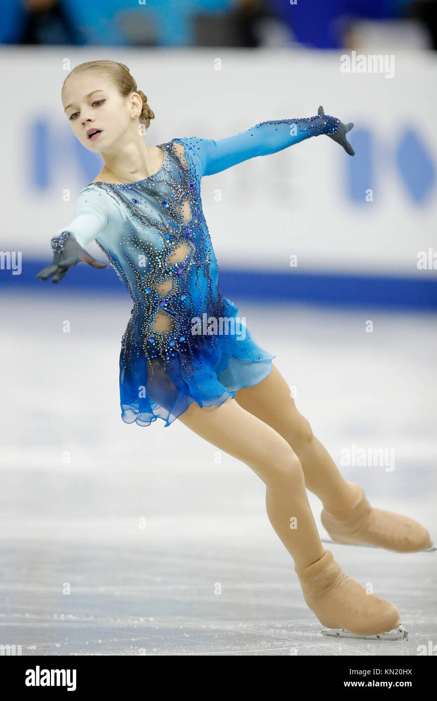 Aichi, Japan. 9th Dec, 2017. Alexandra Trusova (RUS) Figure Skating : ISU Grand Prix of Figure Skating final 2017, Ladies Junior Free Skating at the Nippon Gaishi Hall in Aichi, Japan . Aichi, Japan. 9th Dec, 2017. Alexandra Trusova (RUS) Figure Skating : ISU Grand Prix of Figure Skating final 2017, Ladies Junior Free Skating at the Nippon Gaishi Hall in Aichi, Japan .