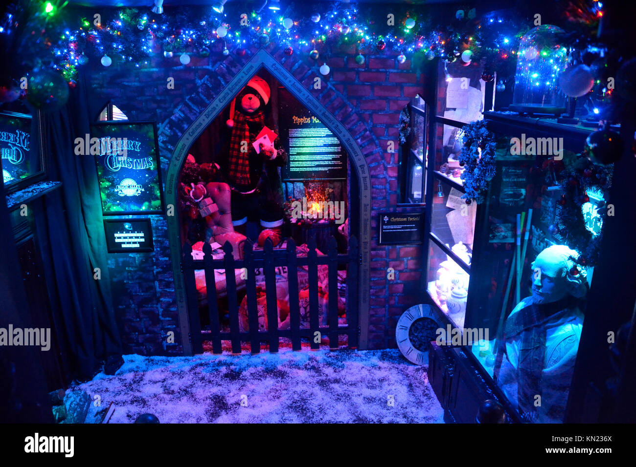 Magic Alley at Christmas, Stratford Upon Avon, Warwickshire, UK Stock