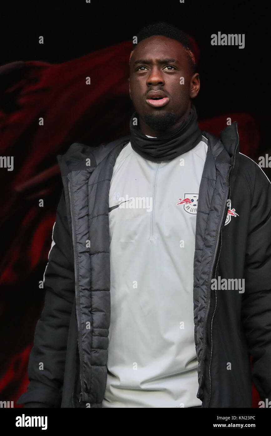 Leipzig, Germany. 09th Dec, 2017. Leipzig's JeanKevin Augustin emerging from the players