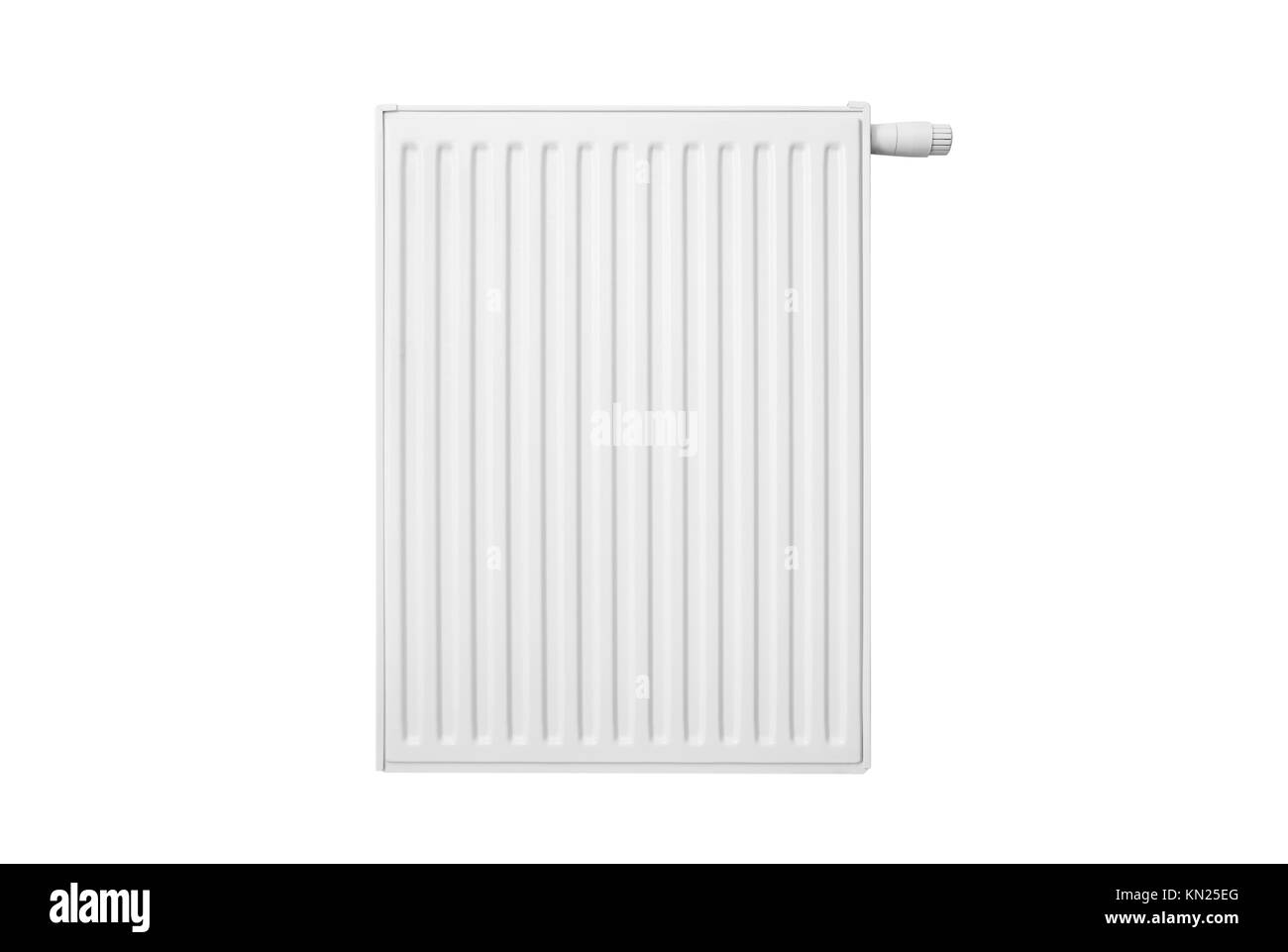 Radiator isolated on white background. radiator white heater central metal front isolated water concept Stock Photo