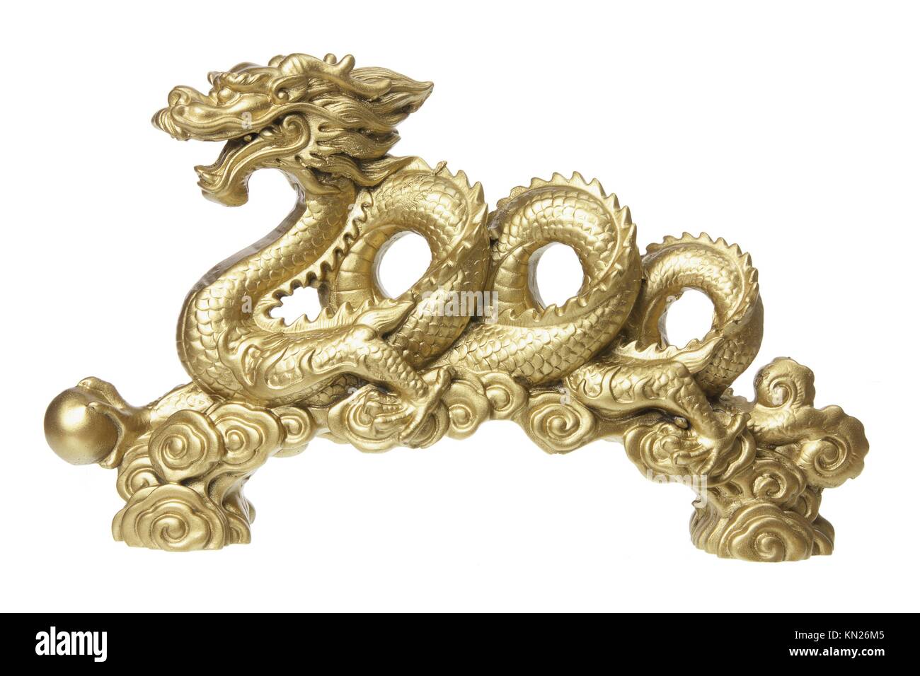 Golden Dragon on White Background Stock Photo Alamy