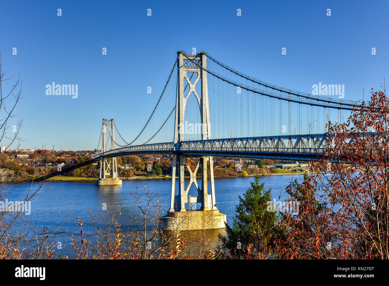 Mid-Hudson Bridge crossing the Hudson River in Poughkeepsie, New York Stock Photo