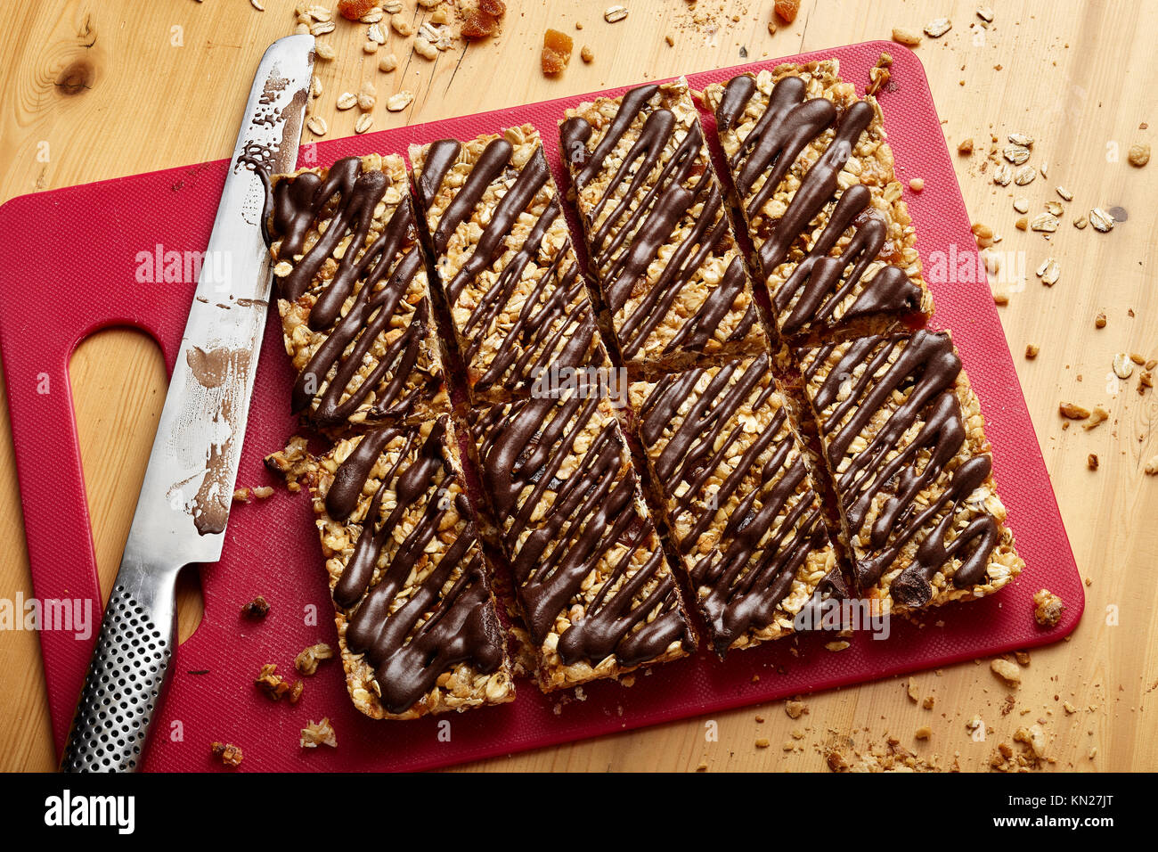 Chocolate almond granola bars Stock Photo Alamy