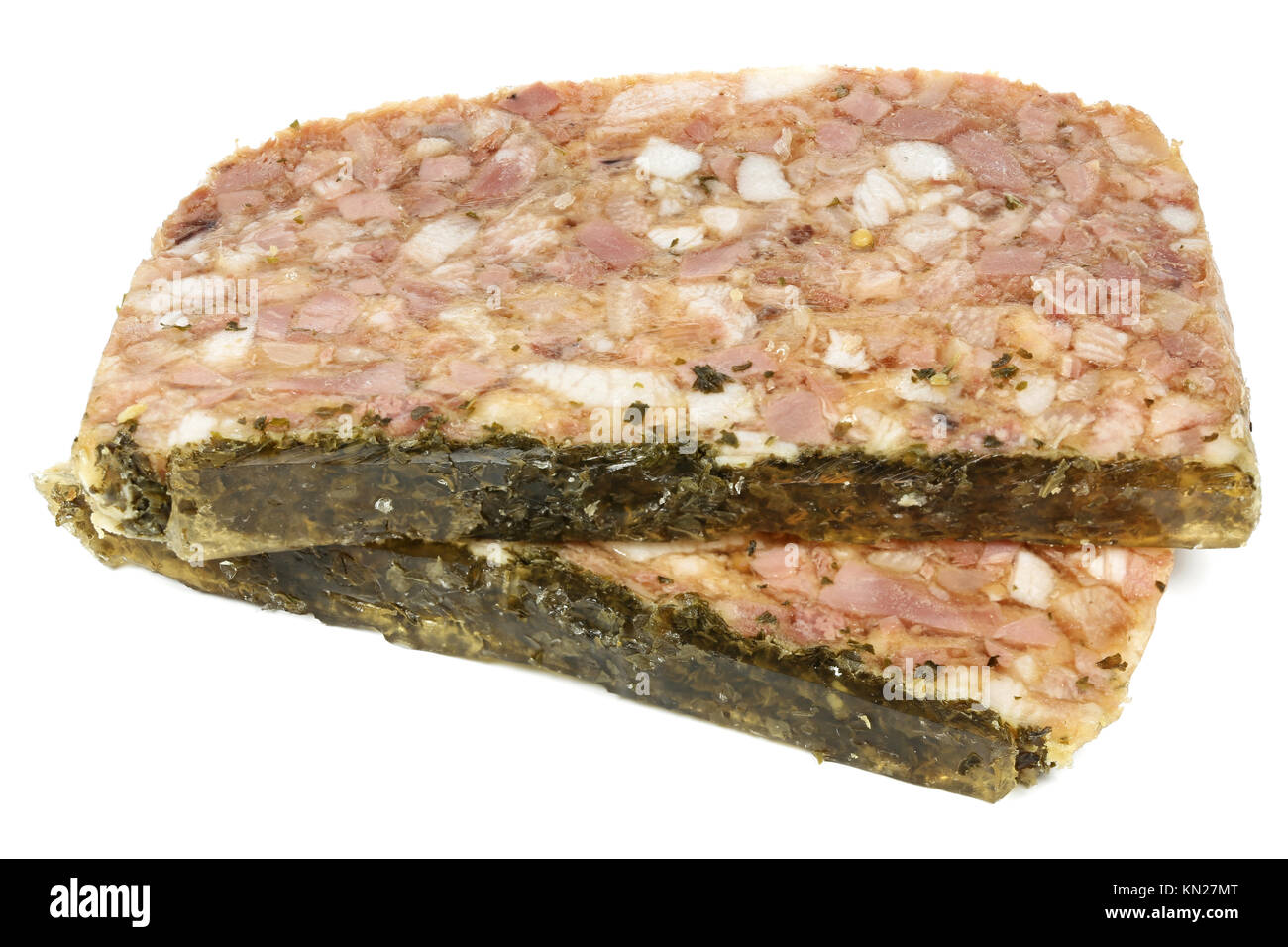 traditional German head cheese isolated on white background Stock Photo