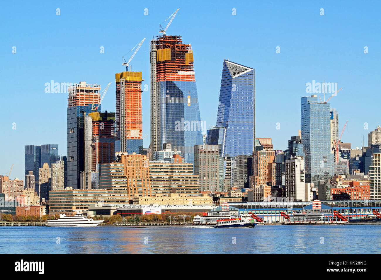 The construction of the Hudson Yards complex in New York City, USA Stock Photo