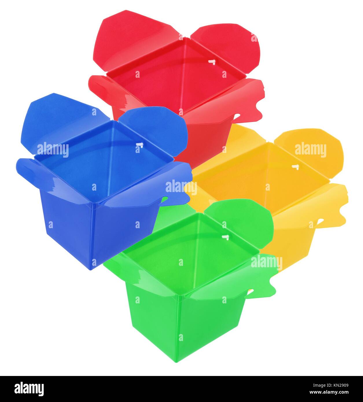 Plastic Boxes on White Background Stock Photo Alamy