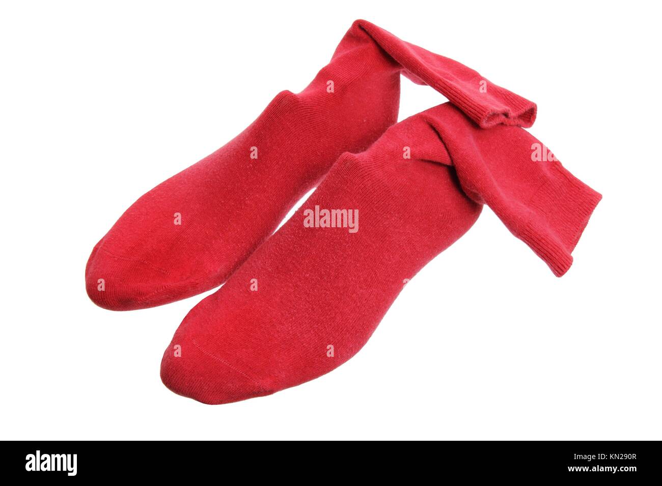 Red Socks on White Background Stock Photo - Alamy