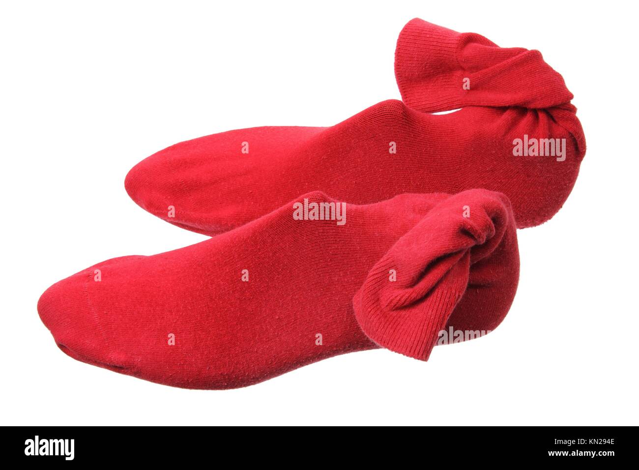 Red Socks on White Background Stock Photo - Alamy