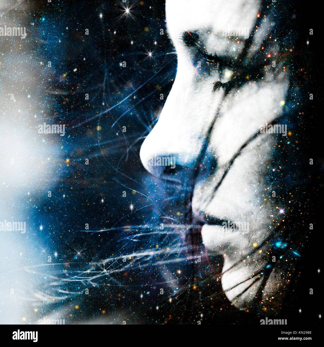Wind Abstract Female Star wind Abstract female portrait Stock Photo - Alamy