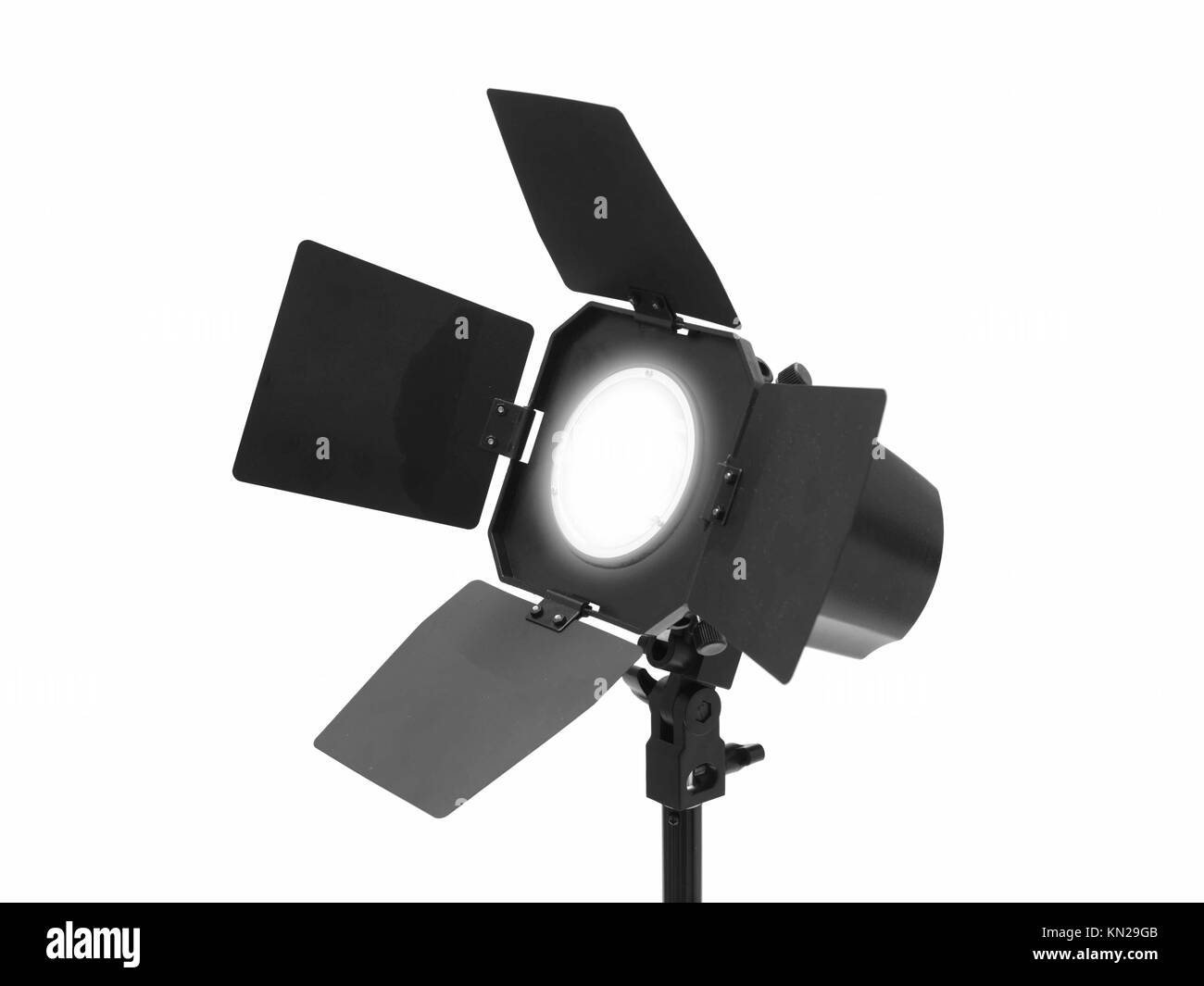 Studio lighting equipment isolated against a white background stock 
