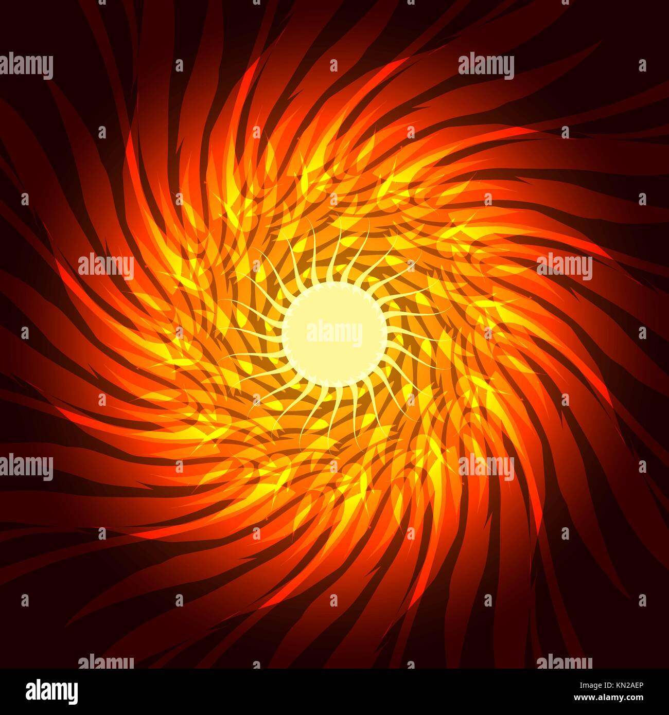 Hand-drawn Sun symbol in Ancient astrology style. Vector illustration. Stock Vector