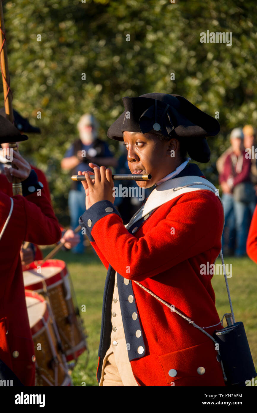 USA Virginia VA Colonial Williamsburg the fife and drum corp marching