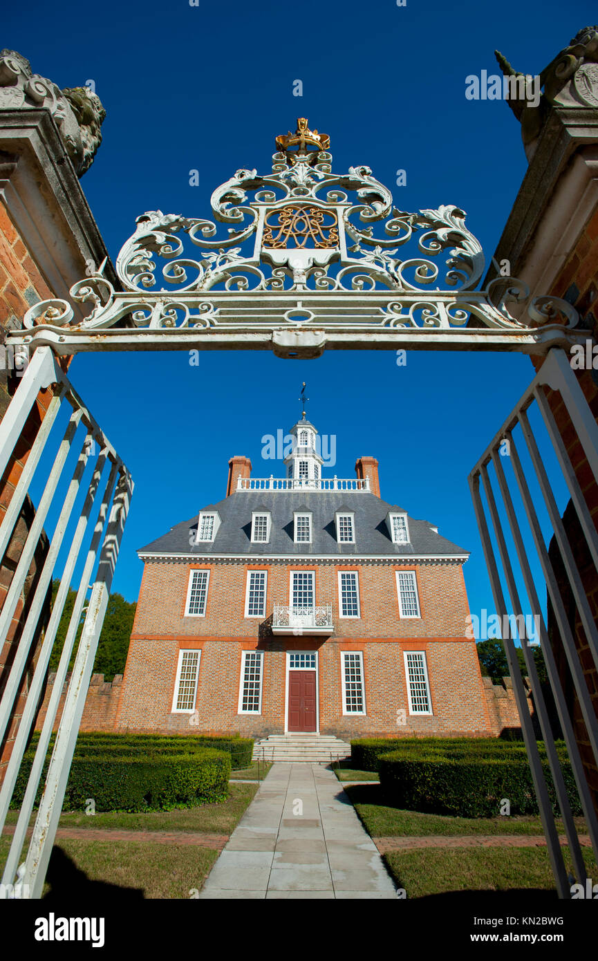USA Virginia VA Colonial Williamsburg Governor's Palace historic building Stock Photo