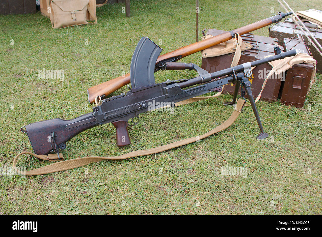 World war 2 era historical British army Bren light machine gun Stock ...