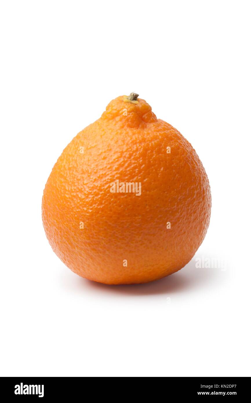 Single Clementine mandarin on white background Stock Photo Alamy
