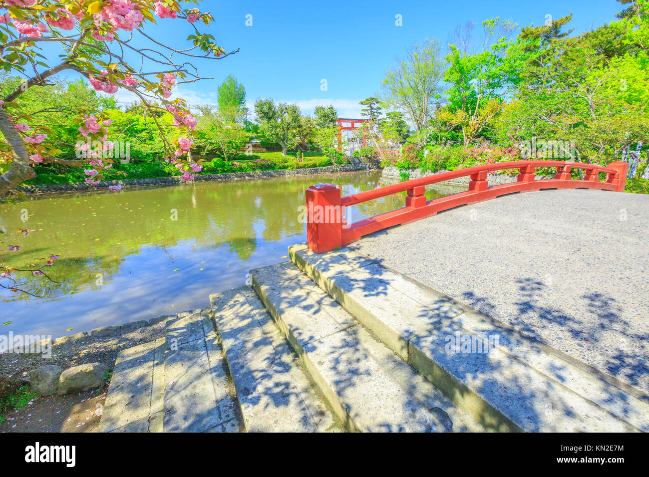 Minamoto lake in Kamakura Stock Photo