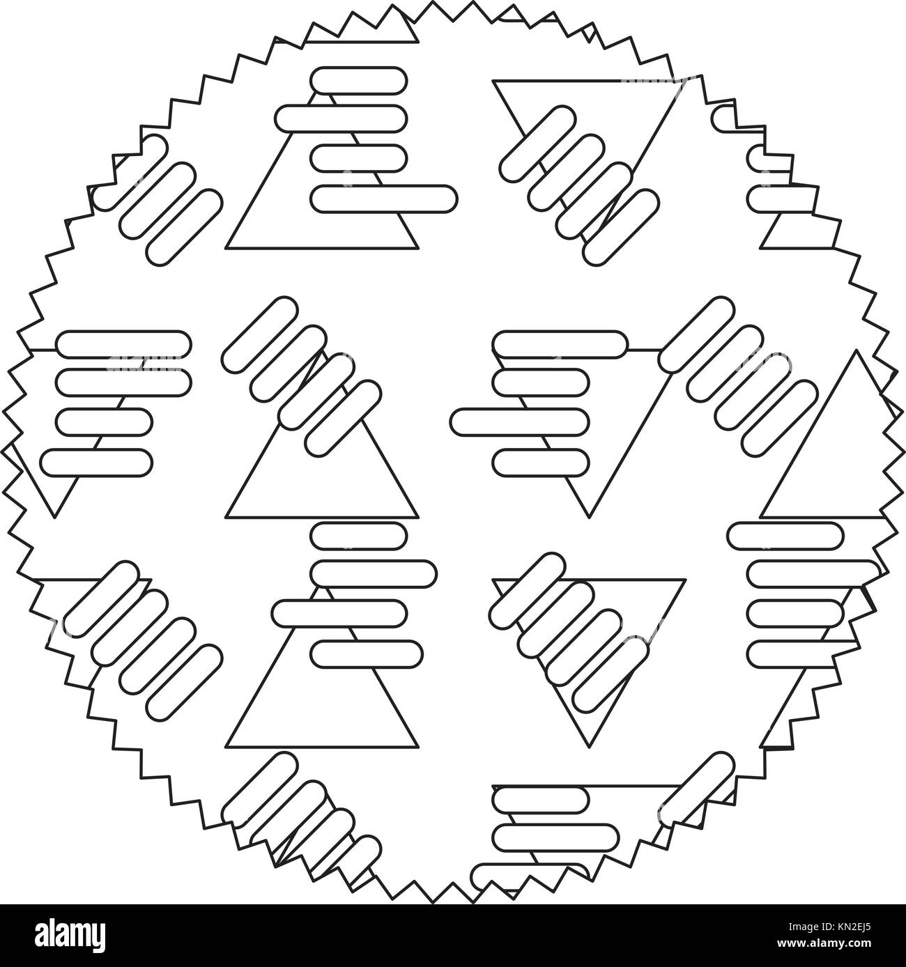 line circle with abstract graphic design background vector illustration ...
