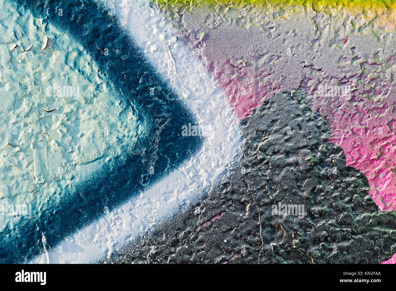 abstract painting on rough concrete surface Stock Photo