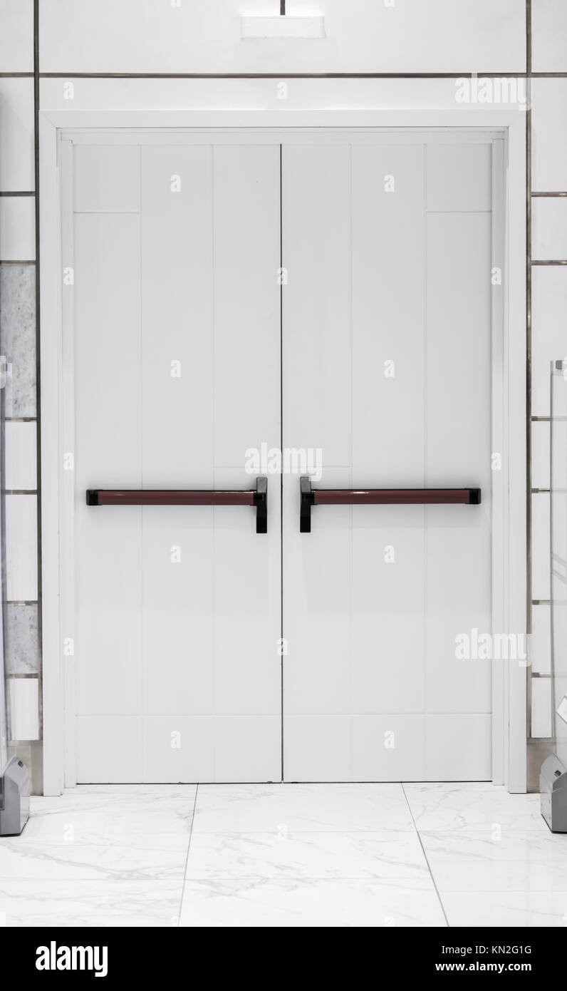 abstract white doors, entrance and exit Stock Photo