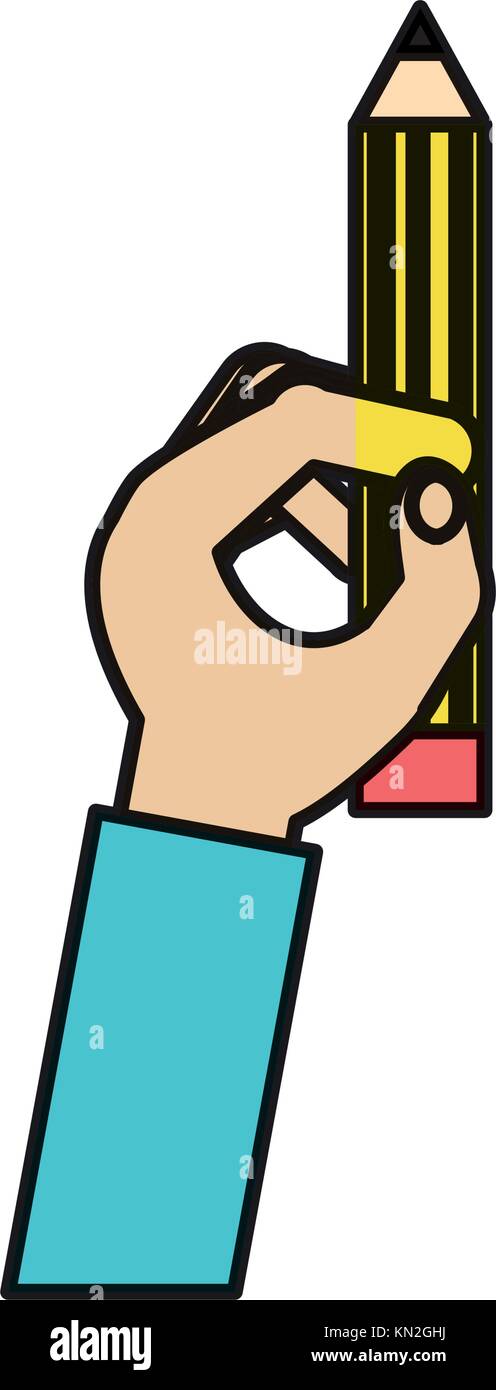 hand holding a pencil icon Stock Vector Image & Art - Alamy