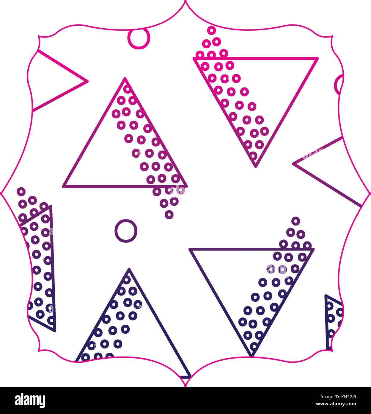 color line square with geometric style figures background vector ...