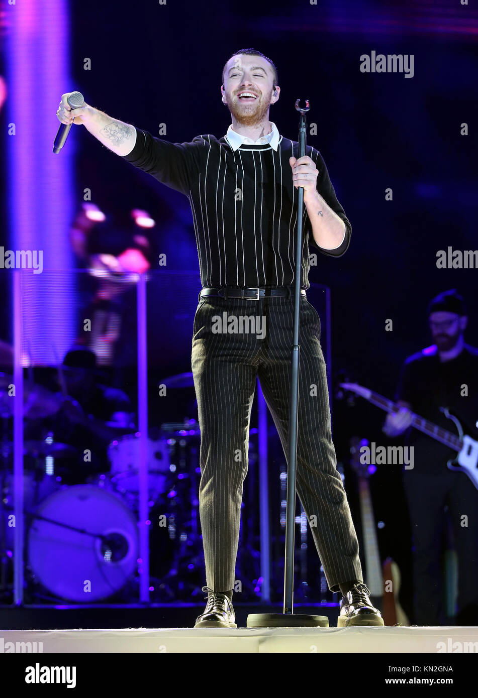 Sam Smith performing on stage at a concert