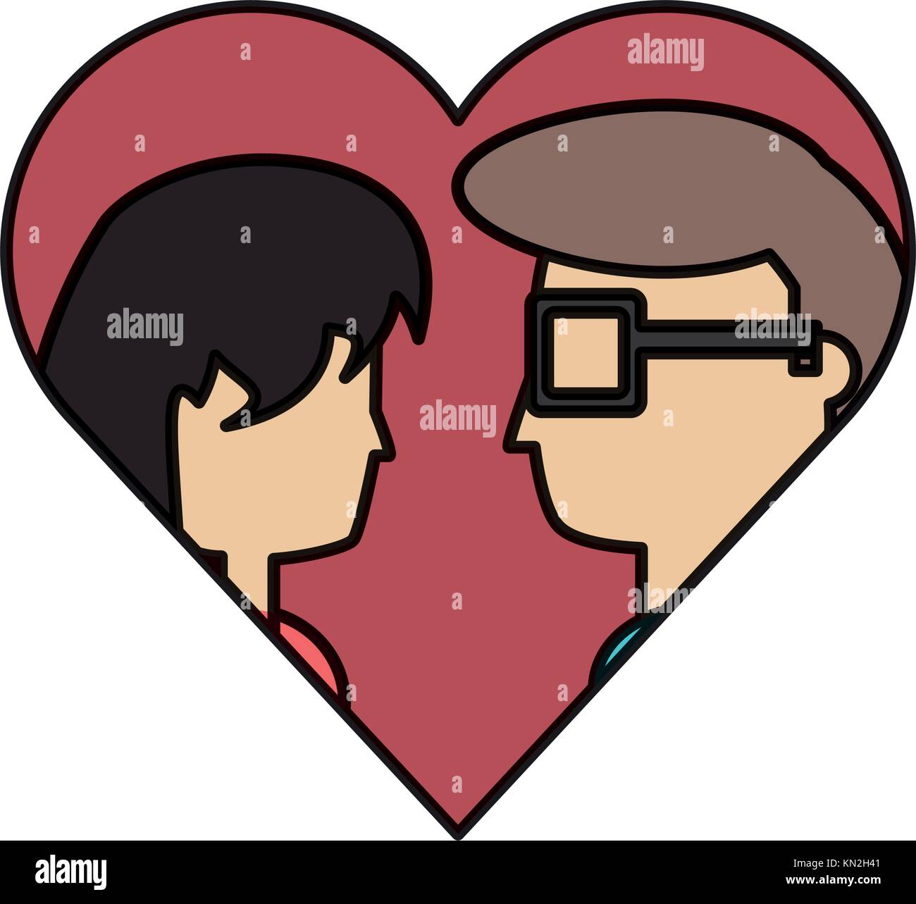 heart with couple icon Stock Vector Image & Art - Alamy