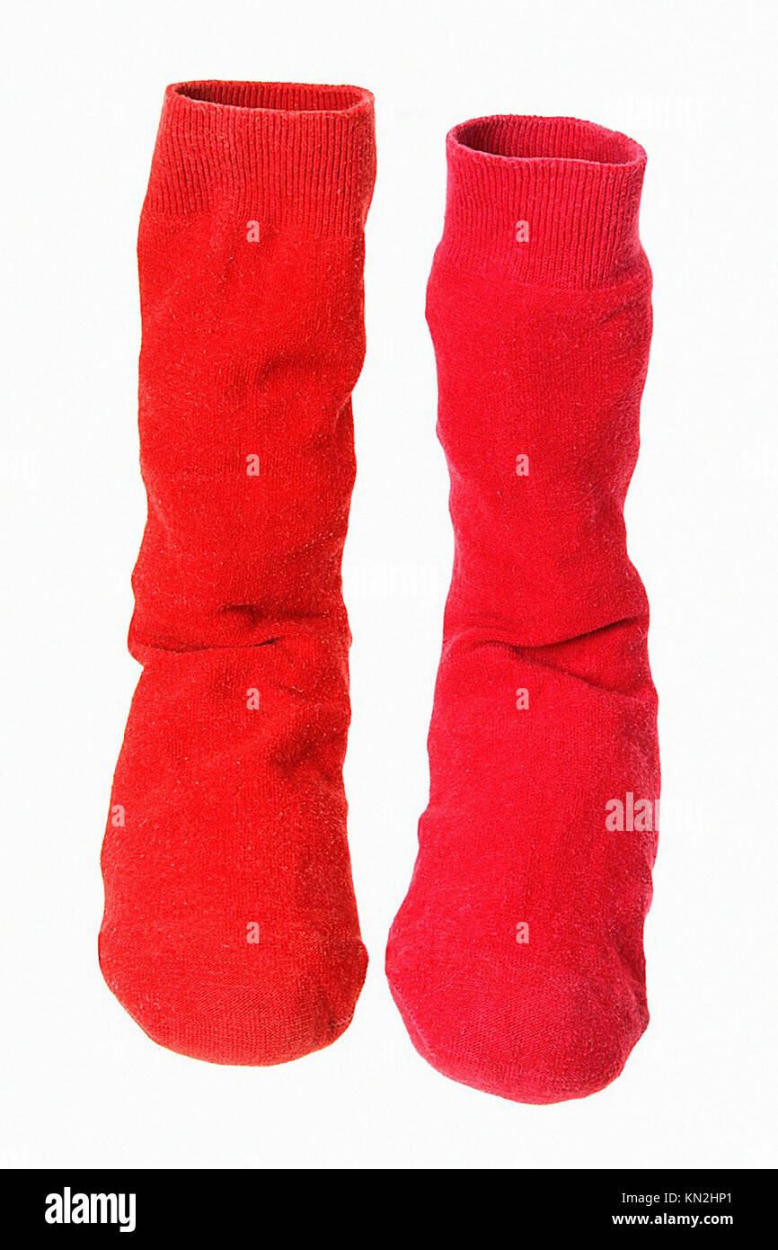 Red Socks on White Background Stock Photo - Alamy