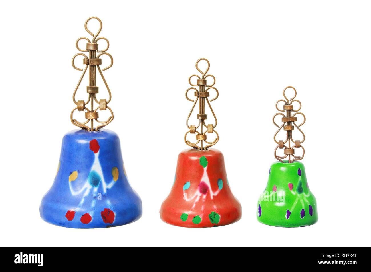 Christmas Bells on White Background Stock Photo - Alamy