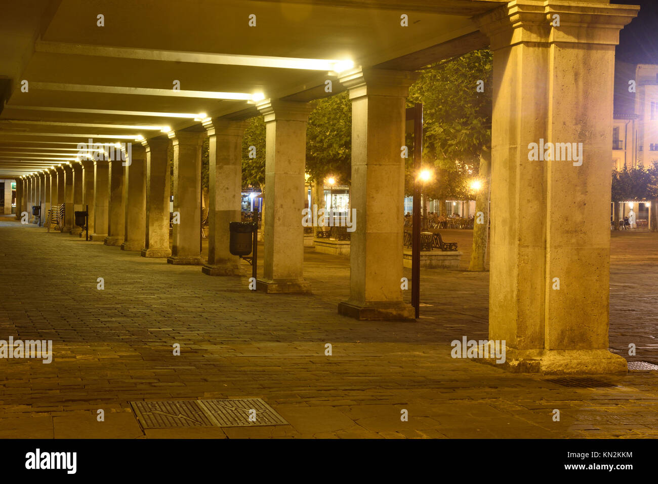 nightlife in the main square of Palencia, Castilla y Leon, Spain Stock Photo