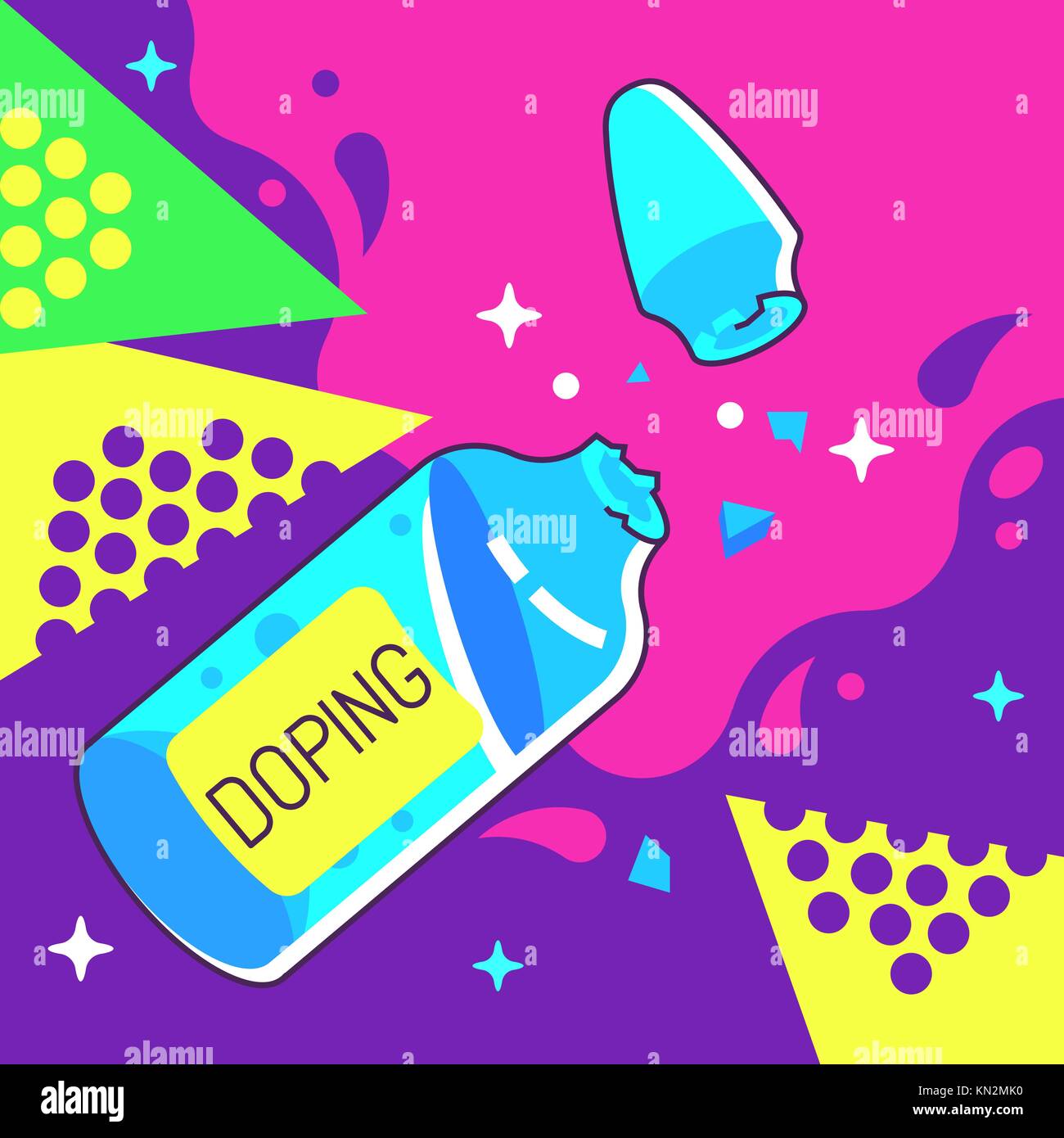 Doping Ampoule Vector Illustration in Pop Art Style Stock Vector