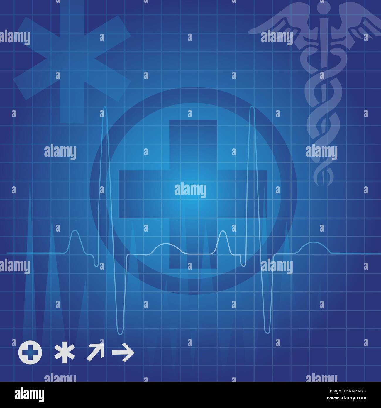 Medical symbols in blue grid, vector illustration Stock Photo Alamy