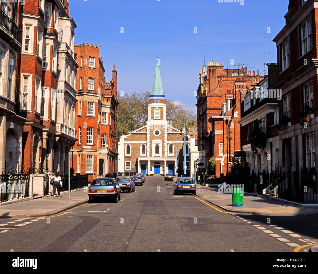 Grosvenor Chapel in South Audley Street, viewed from Aldford Street