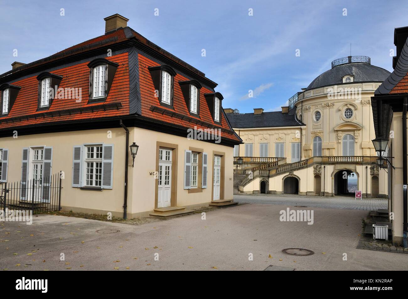 inner court schloss solitude, stuttgart, view of the inner court of the famous castle located in