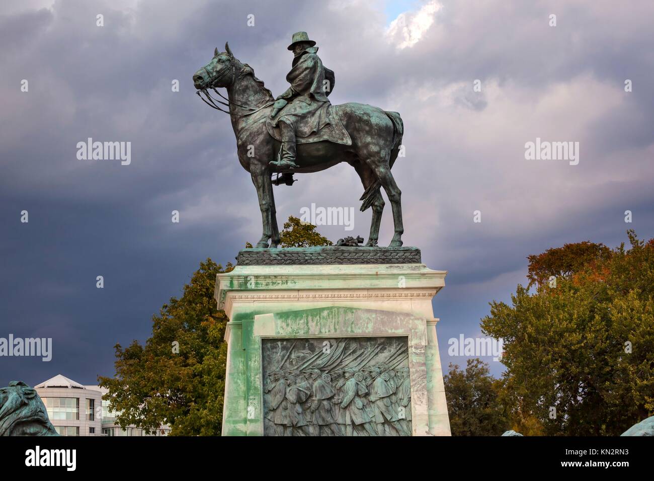 Ulysses US Grant Equestrian Statue Stormy Skies Civil War Memorial ...