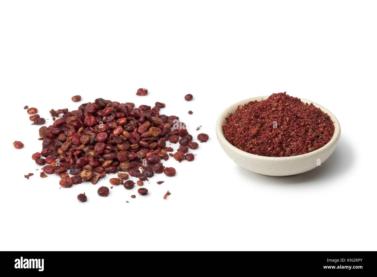 Ground Sumac and berries on white background Stock Photo Alamy