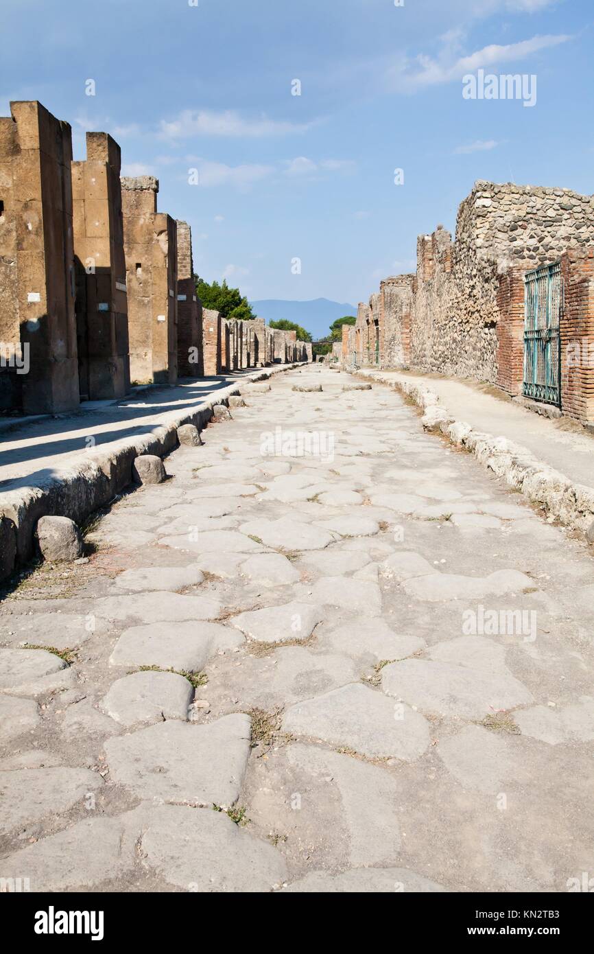Detail of Pompeii site The city of was destroyed and completely buried