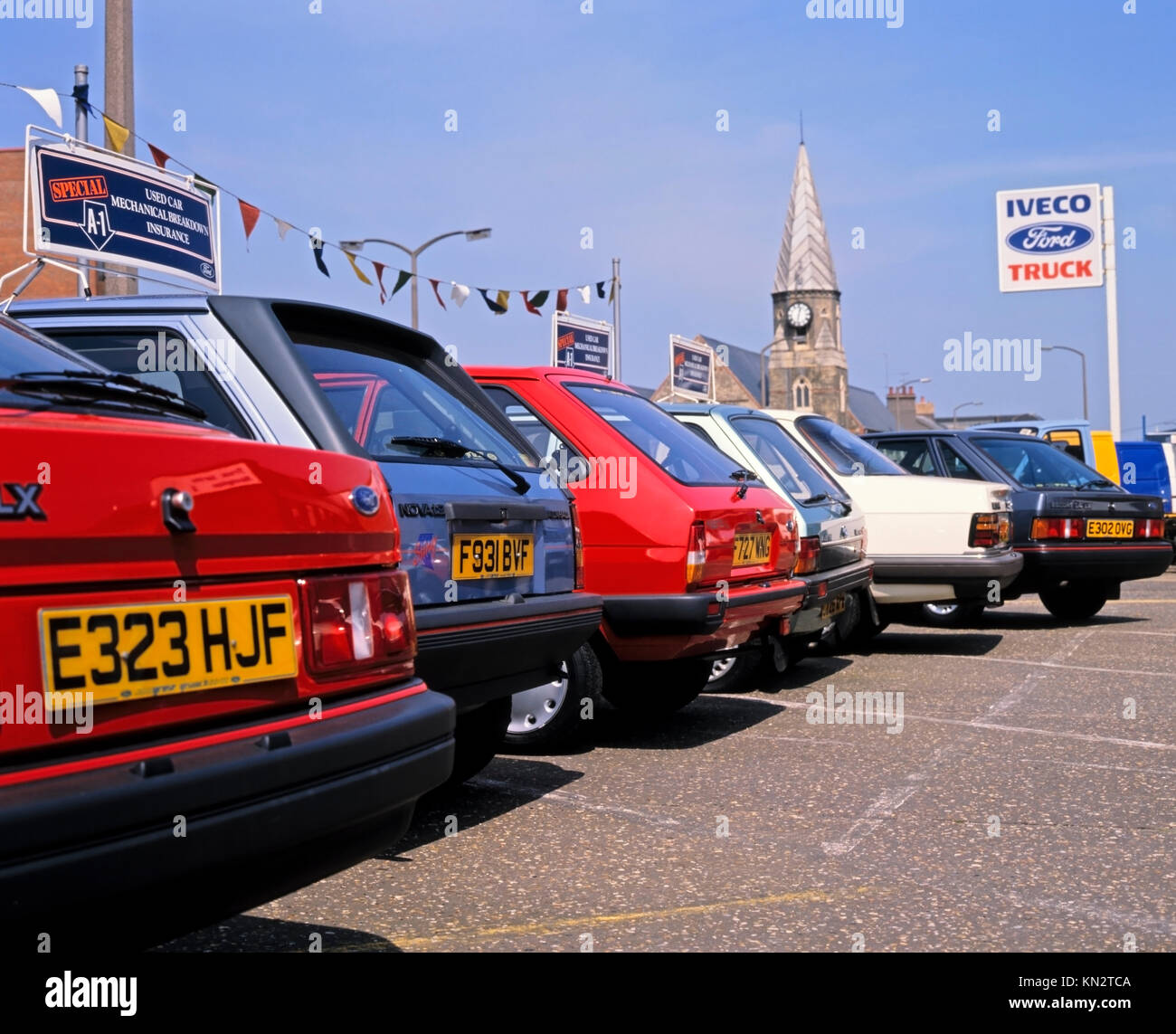 Used secondhand car sales forecourt, United Kingdom Stock Photo Alamy
