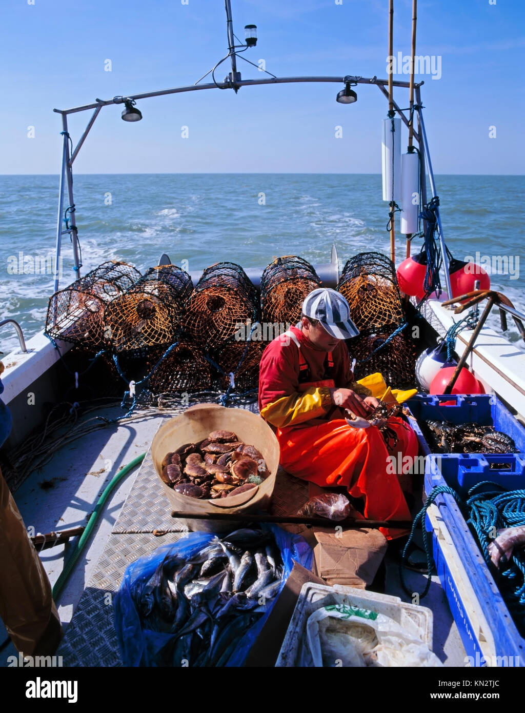 Lobster fishing boat, crab fishing boat fishing for both lobster and