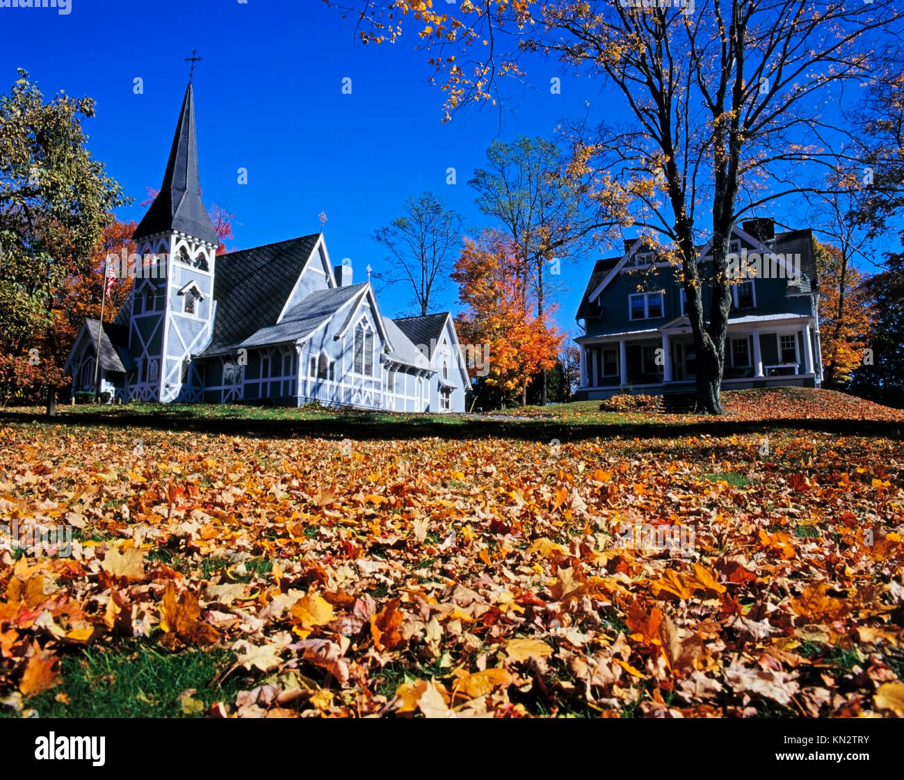 Fall Colors, Dogwood Blossom, Gothic Church, Town of Red Hook, Dutchess